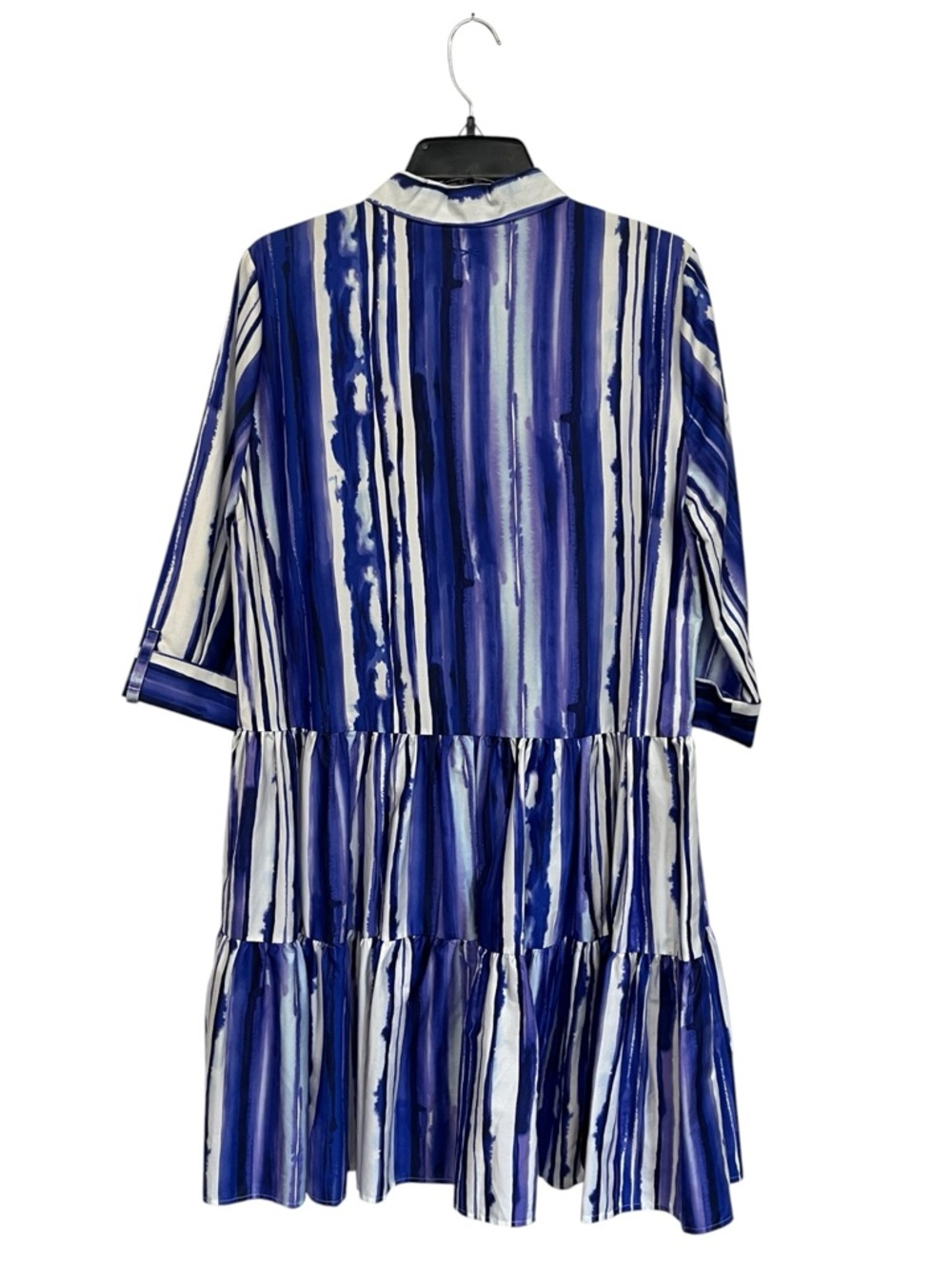 NWT Tyler boe | Blue white Striped Button Front Low Waisted Shirt Dress M - Picture 2 of 7